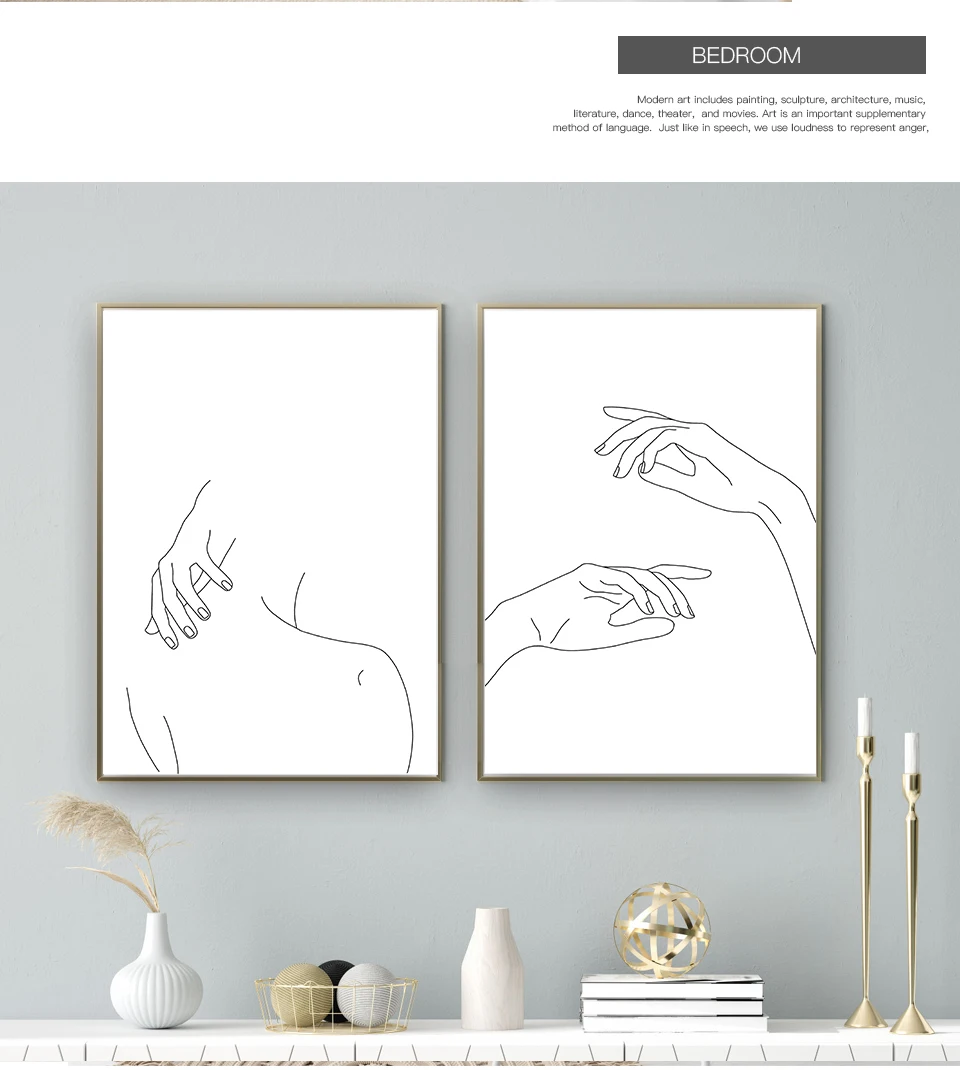 Nordic Posters&Prints Modular Minimalist Line Drawing Wall Pictures Sexy Woman Body Nude Art Paintings Bedroom Home Decor (1)