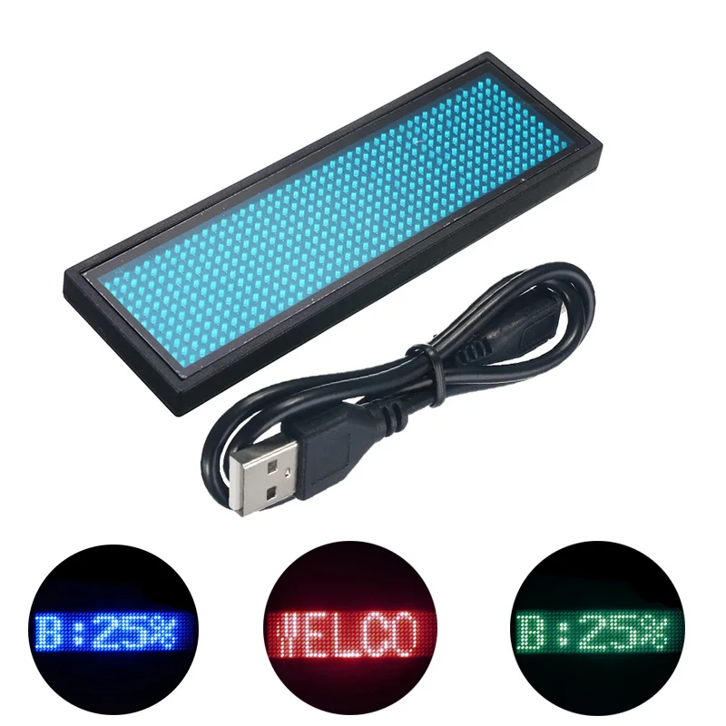 NEW Multi Color Scrolling Message Led Name Pin Badge 44x11 Dots Rechargeable Business Card Tag Text Display For Event | Лампы и