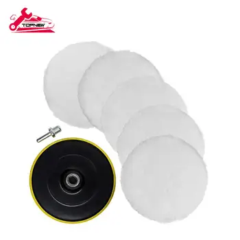 

7 Pcs 6 Inch Polishing Buffer Wool and Wheel Polishing Pad Woolen Polishing Waxing Pads Kits with M14 Drill Adapter
