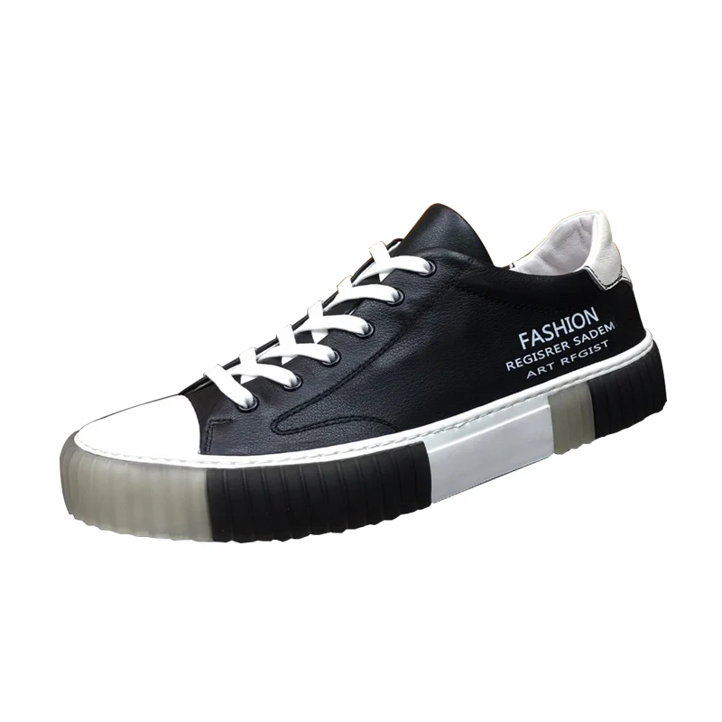 

BOLOLIA 2020 Men Casual Shoes Luxury Brand Fashion Black White Sneakers Men COw Leather Breathable Soft Walking Footwear