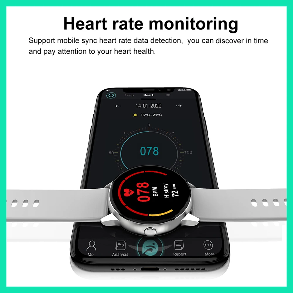 MELANDA Ÿ Ʈ ġ   1.3 &Ǯ ġ  ũ ɹڼ  ƮϽ ƮĿ Smartwatch For ȵ̵ ios