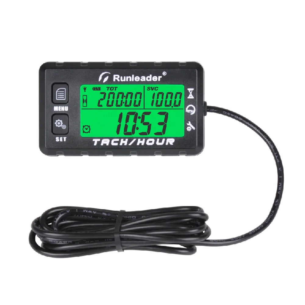 Hour Meter Engine Tachometer Maintenance Reminder Digital Tacho Hour Meters  Multi-Color Backlit Display for Boat Lawn Mower