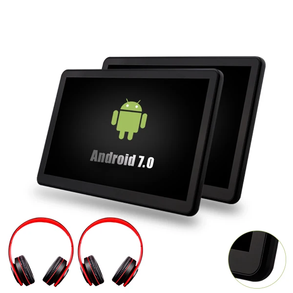 Android ультра-тонкий автомобильный тв Мультимедийный USB для Mercedes-Benz BMW wifi Восьмиядерный подголовник экран автомобиля 11,6 дюймов HD видео плеер - Цвет: Черный