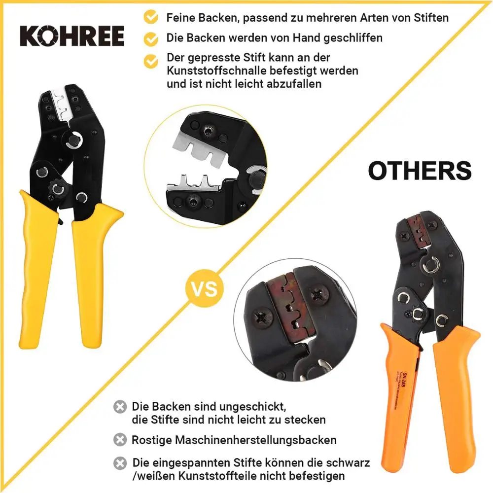 Ferrule Crimping Tool Kit E/·Durable Upgrade Version AWG23-7 Self-adjustable Ratchet Wire Crimper Plier Set with 2200PCS Terminal Connectors Wire End Ferrules for Stripper Wiring Projects