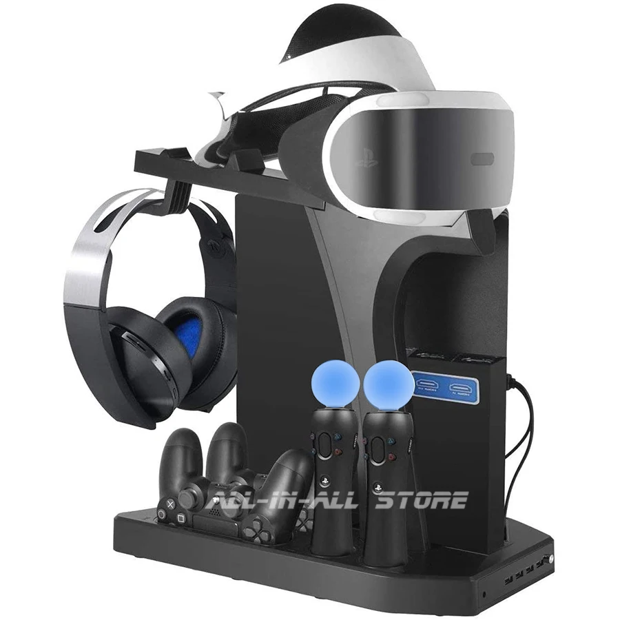 PS4 Schlank Pro PSVR Multifunktions Vertikale Stand 2 Lade Dock 