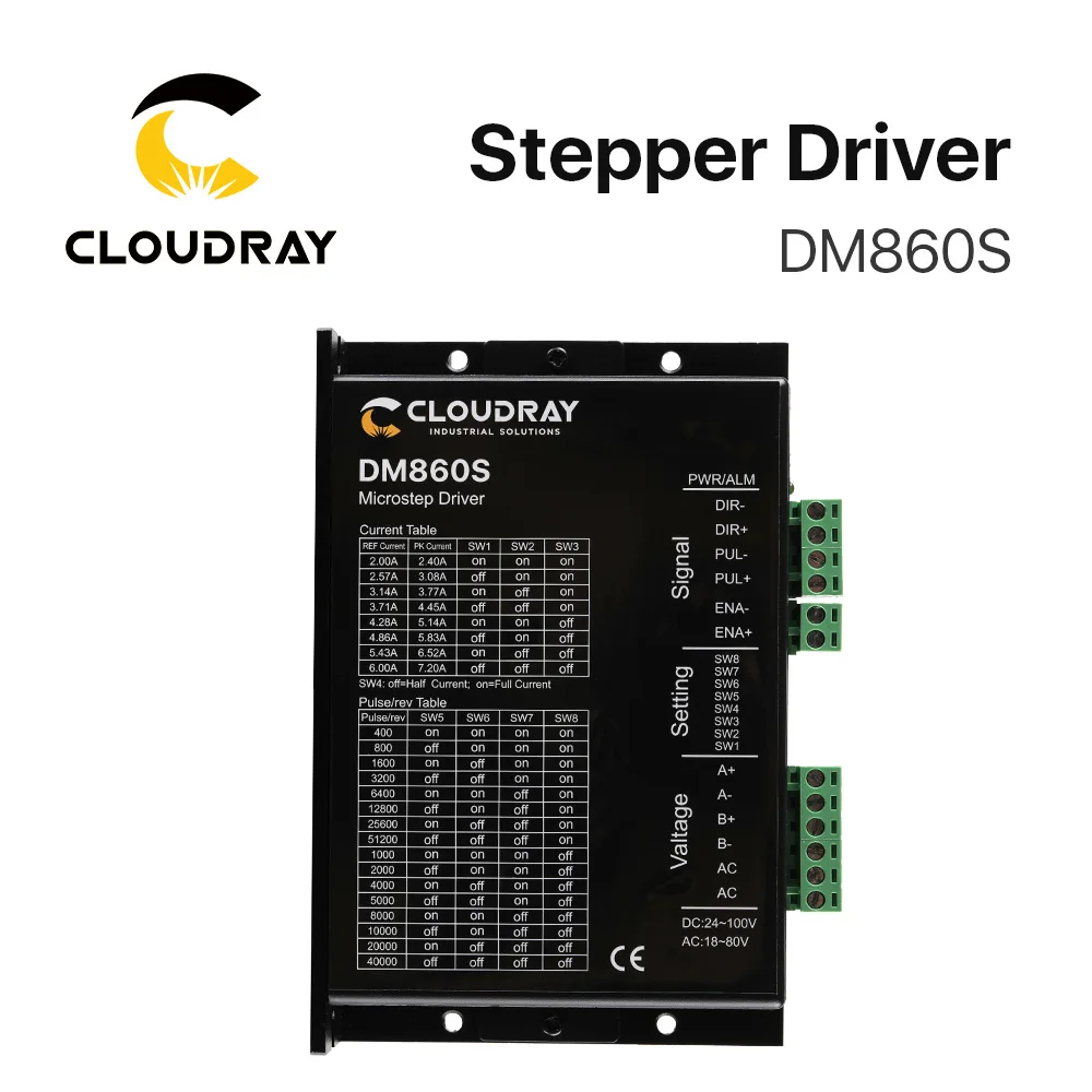 Tensão de Alimentação Cloudray Stepper Motorista Saída 2.4-7.2a 18-80vac & 24-100vdc Atual Dm860s 2-phase