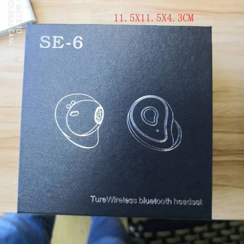 Bluetooth 5,0 наушники SE-6 TWS Беспроводная Спортивная гарнитура водонепроницаемые стерео наушники с зарядным устройством для iPhone samsung Galaxy