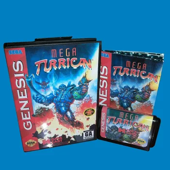 

Mega Turrican With Box And Manual 16bit MD Game Card For Sega Mega Drive For Genesis