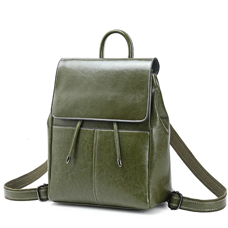 

2019 Vintage Genuine Leather Anti Theft Backpack Women Travel Mochila Bagpack School Bags For Teenagers Teenage Girls Backpacks