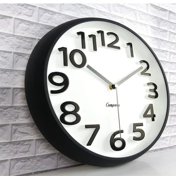 

Simple Round Wall Clock 3d Silent Modern Kitchen Children's Wall Clock Black Living Room Small Orologi Parete Home Design WKP556