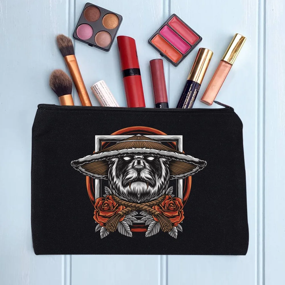 Casual Women's Cosmetic Bag Zipper Makeup Bag Female Handbags Black Pencil Cases Female Cosmetic Cases