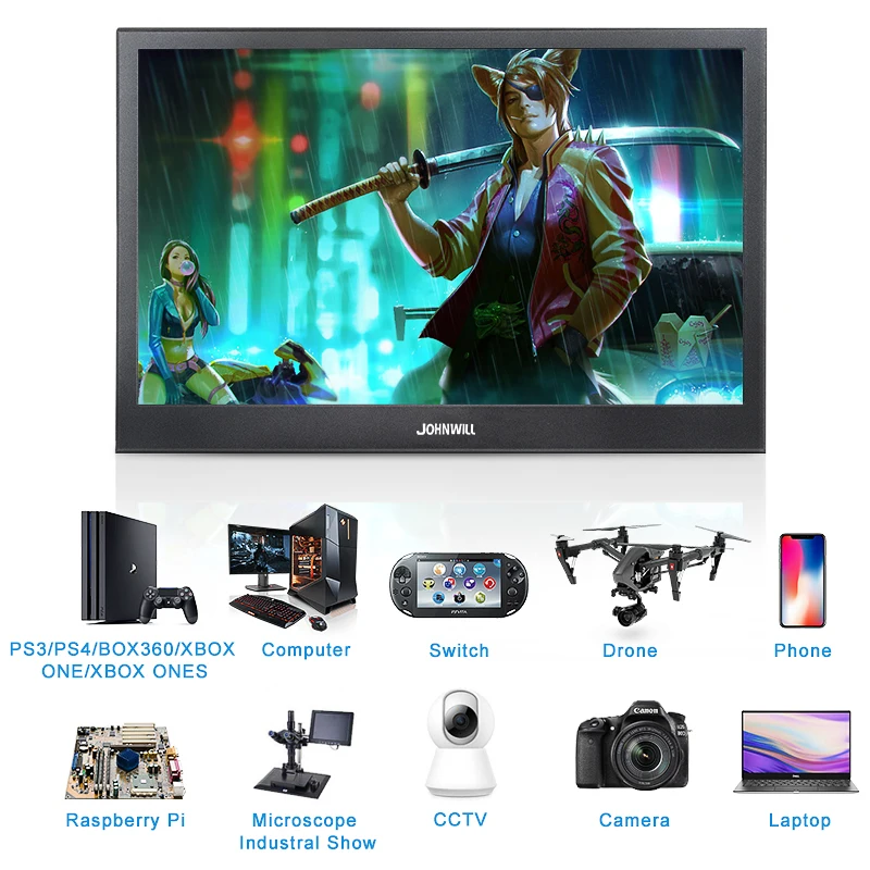 Pаспродажа Новый 13,3 дюймов, 2 K Портативный компьютерный монитор ПК HDMI PS3 PS4 Xbo x360 1080 P ips ЖК дисплей светодиодный 15,6 дюймов Дисплей монитор для Raspberry Pi