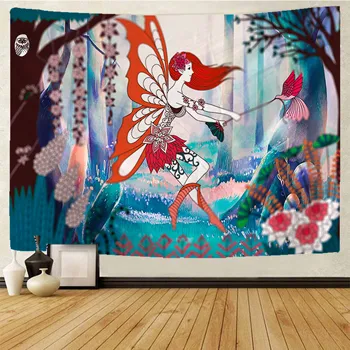 

The Butterfly Fairy tapestry Indian Mandala Witchcraft Hippie Tapestry Boho decor Macrame Wall Hanging Tapestry