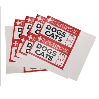 

10pc In Case of Emergency Rescue My Dogs Cat Sticker Vinyl Decal Save Pet Safety