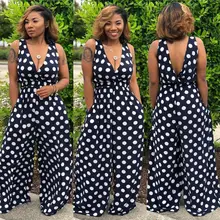 

Adogirl Plus Size S-3XL Polka Dots Jumpsuit