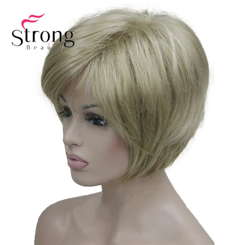 5969 #L16-613 new vogue honey blonde mix short straight lady's synthetic wigs (4)