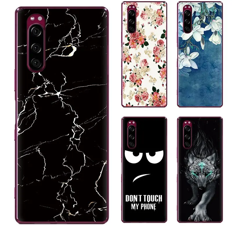 Anti-knock Back Phone Cover For SONY Xperia 5/XZ5 Colorful Painted TPU Design back Fashionable |