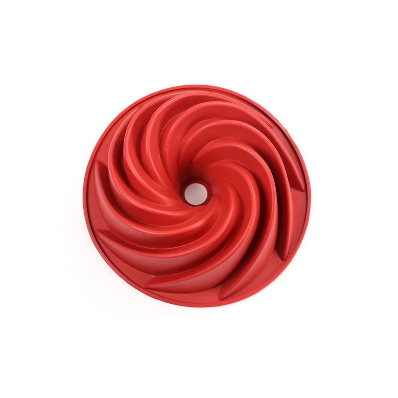 Large Spiral shape silicone Bundt Cake Pan 10- inch Bundt Cake Mold Pan 3d Fluted Cake Mould Form Bread Bakery Baking Tools