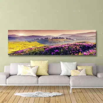 

Wall Art Canvas HD Print Picture Flower Mountain Forest Beautiful Mountain Painting Sunrise Landscape Posters Bedroom Home Decor