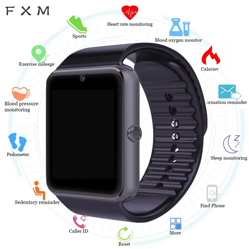 

Relogio Reloj Hombre Zegarek Meski Smart Watch Alloy Clock Sync Notifier Support Sim Card Bluetooth Connectivity Android Phone