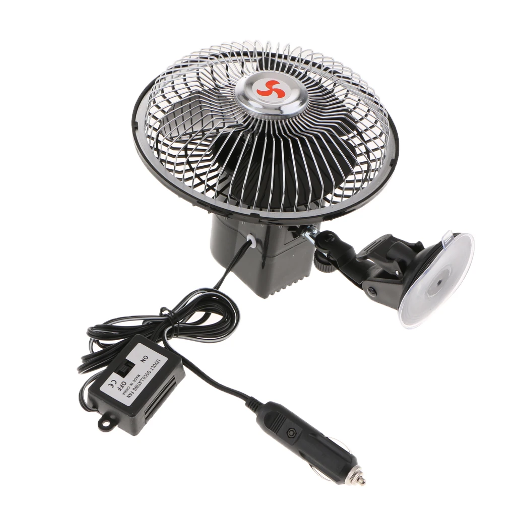 12V Car Truck Windshield Electric Fan Cooling System Suction Cup Car Fan Adjustable Cooling Vehicle Truck System