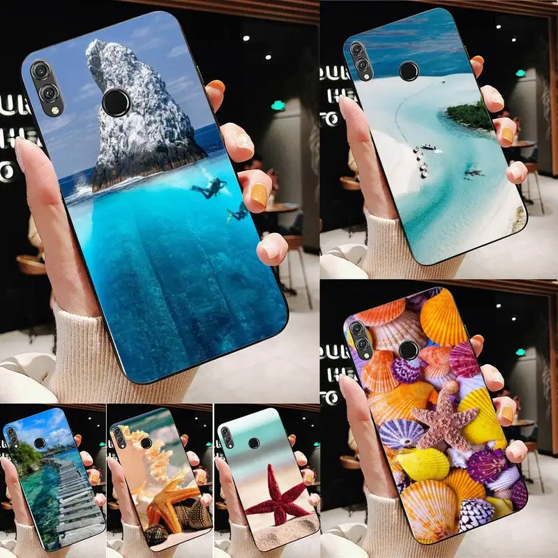 0 Clear sea sky Sandy brach Shell Soft Silicone TPU Phone Cover for Honor10 lite 20 Y7 y9 9X Pro psmartZ casese 2020 | Мобильные