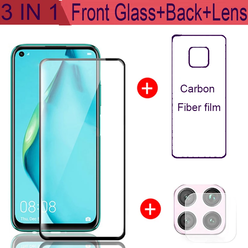 3 в 1 камера + задняя пленка закаленное стекло для Huawei P40 Lite Защитное экрана на Nova 7i