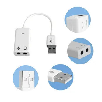 

LEORY Audio Sound Card Adapter USB 2.0 Audio Adapter Soundcard 7.1 Virtual Channel Plug And Play Drive-Free Sound Cards