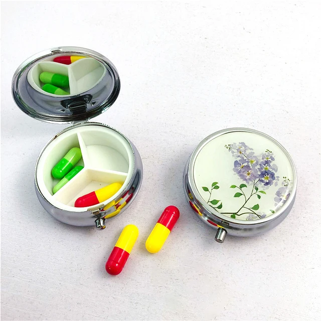 Mini Hordozható Fém Rozsdamentes Acél Kerek Tabletta Dobozok Gyógyszer Tartó Gyógyszertabletta Kapszula Cukorkák Tároló Utazási Tartály - Image 4