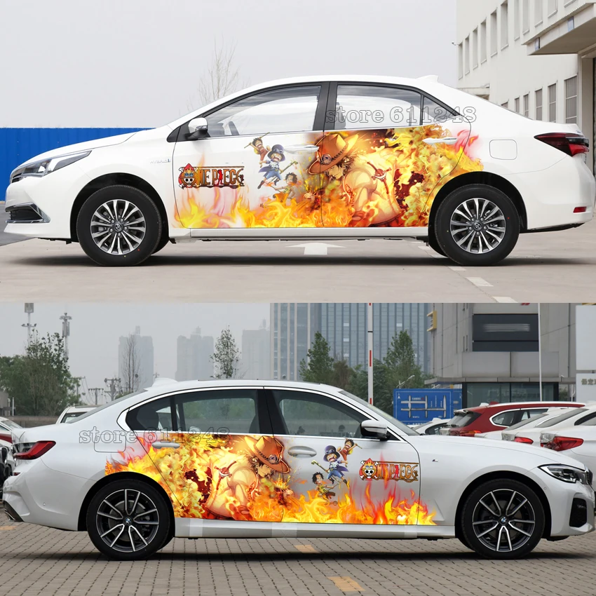 Аниме стикер для автомобиля s на заказ один кусок стикер на машине Portgas D Ace Body Ralliart наклейка наклейки защитная пленка аксессуары для автомобиля