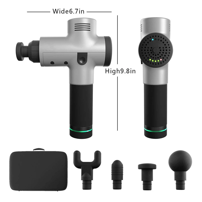 Тренажерный зал Электрический мышечный пистолет терапия фасции массаж пистолет 20 скоростей глубокая ткань Вибрация мышцы Релаксация фитнес-оборудование с сумкой