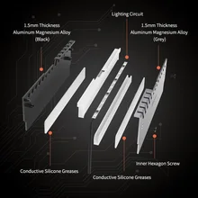 Cooling Cooler Spreader Heat Sinks Heatsink Accessories 2Pcs LED RGB PC Set Kit Computer RAM