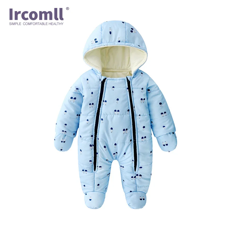 

Ircomll Baby Clothes Fall Winter Jumpsuit Bodysuit For Newborns Double Zipper Cotton Hooded Overalls For Kids toddler Clothes