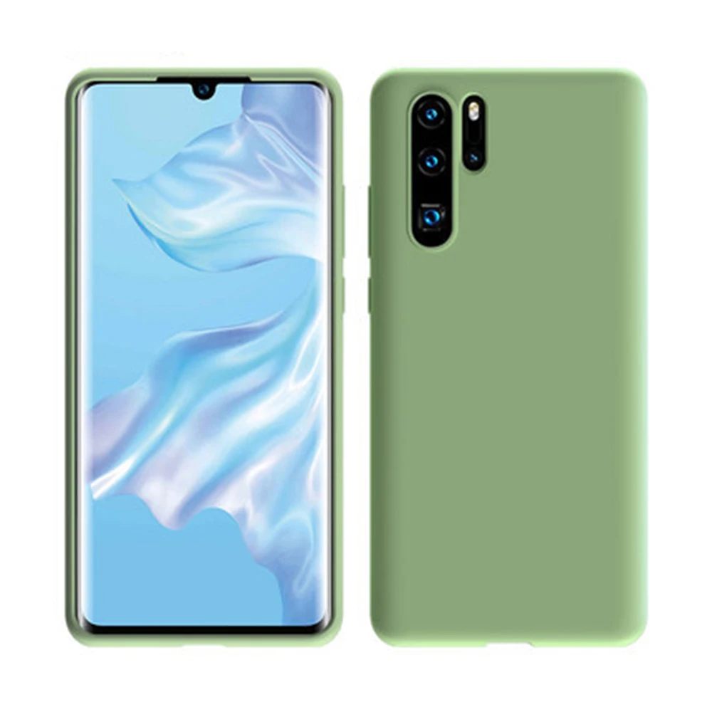 Жидкие однотонные силиконовые чехлы для телефонов Huawei P30 P20 Pro lite Nova 3i 3 4 4e 5 5i Mate 20X