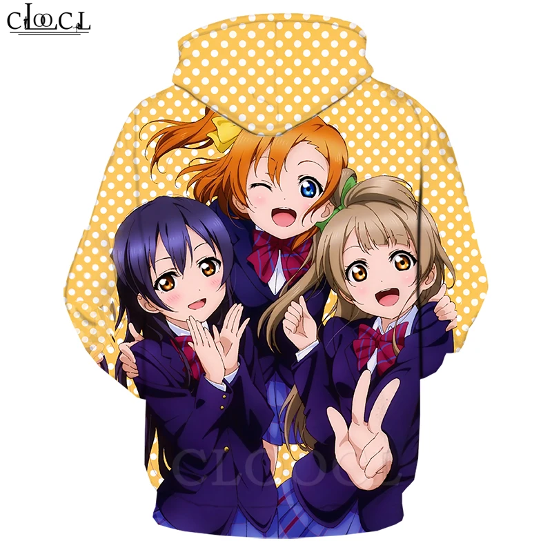 Модные классические толстовки Love Live для мужчин и женщин с 3D принтом японского аниме, кофта для бега, Повседневная Уличная одежда, хипстерские пуловеры