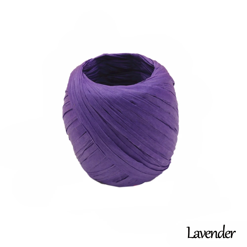 Lavender 20 м бумажная веревка из рафии шар натуральная солома-рафия рулон подарочная упаковка нить Лента Скрапбукинг Упаковка Бумага шнур поставка - Цвет: Lavender
