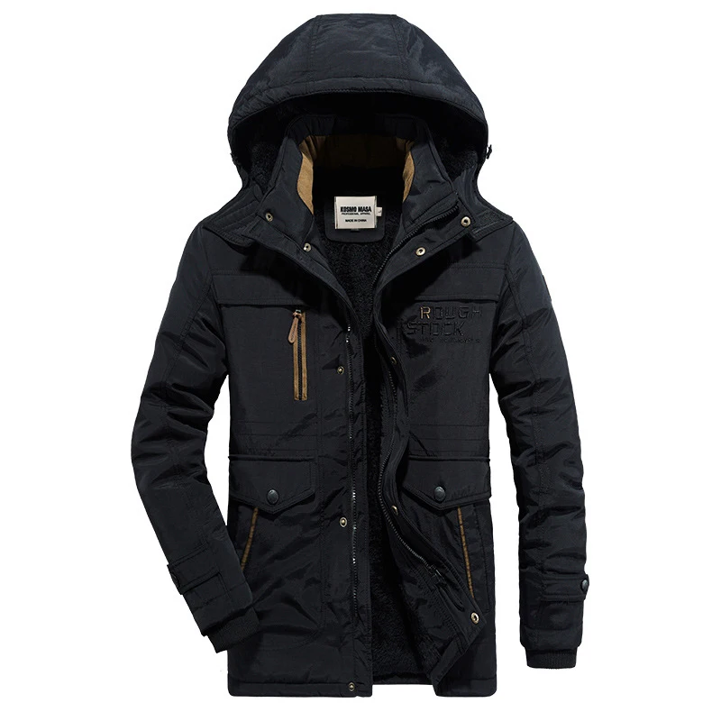 KOSMO MASA теплая Длинная зимняя куртка для мужчин с капюшоном водонепроницаемый военный большой размер 6XL Куртка Пальто Толстая Повседневная