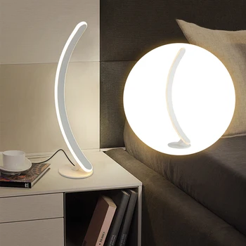 

Stepless Dimmable Desk Light Switch LED Table Lamp USB Curved Bedside Dimming Art Designed For Living Room Home Decor