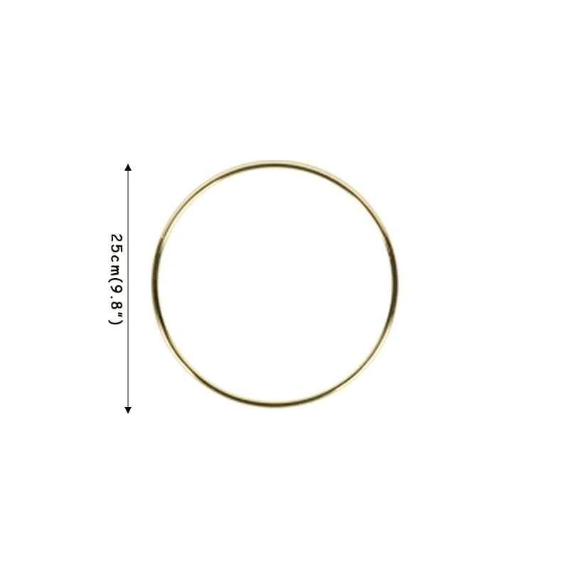 10-40 см золотое металлическое кольцо венок гирлянда свадебное украшение детский душ цветочный венок невесты цветы Ловец снов декоративный обруч - Цвет: 25cm