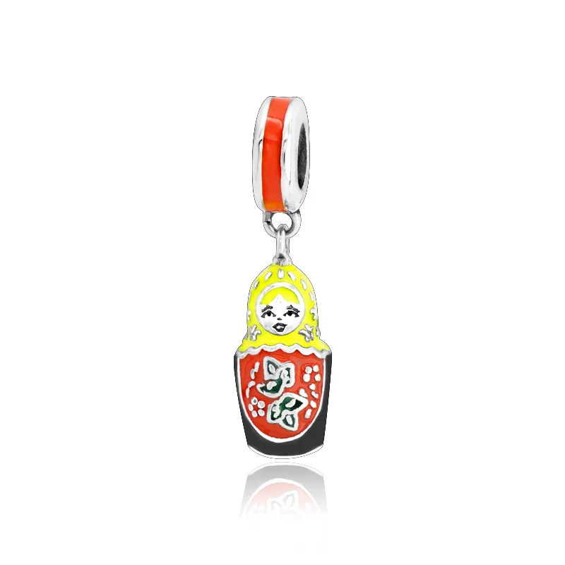 Trendy 925 Sterling Silver Matryoshka Doll Charm Beads fit Original European Bracelets Women DIY Jewelry Trendy 925 Sterling Silver Matryoshka Doll Charm Beads fit Original European Bracelets Women DIY Jewelry