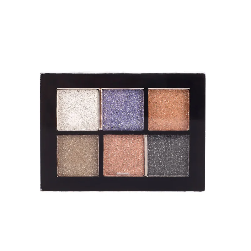 Водостойкий макияж глаз Cosmetic6 цветов блеск матовые тени-пигменты Палитра с кисточкой натуральный длительный макияж набор TSLM2