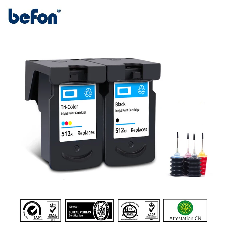 Совместимый чернильный картридж befon PG 512 513 XL для Canon PG512 CL513 принтера Pixma MP230 MP250 MP240