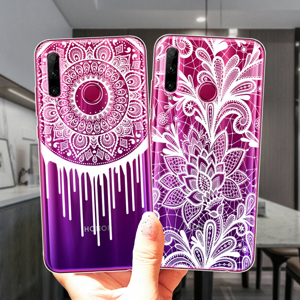 Белый пикантный силиконовый чехол с цветочным кружевом для Huawei Honor 30 10i 20i 9 9X 8X Mate 10