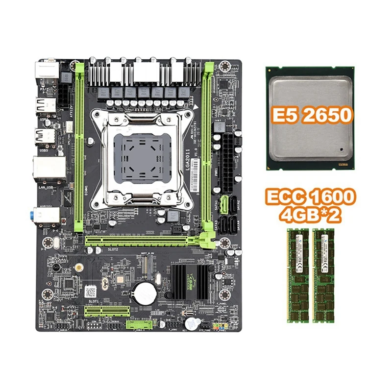 X79 M2 3,0 LGA2011 материнская плата Поддержка NVME M.2 SSD SATA3.0 SATA2.0 USB3.0 с E5 2650 Процессор 2x4G 1600 ECC память