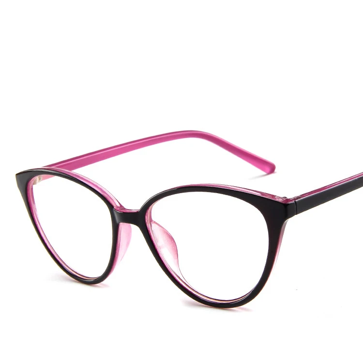 Ретро Винтажные женские очки, стеклянная оправа, женские прозрачные линзы, фирменный дизайн, оптические очки для девушек, девушек, умников, черные, красные, вечерние