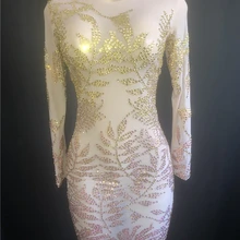 Сетчатое короткое платье с блестящими кристаллами; платья для вечеринки; стразы; костюм на день рождения; стрейчевое платье