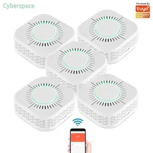 Détecteur de gaz intelligent Tuya, alarme incendie, capteur de fumée, pour la sécurité de la maison, automatique, notification d'application