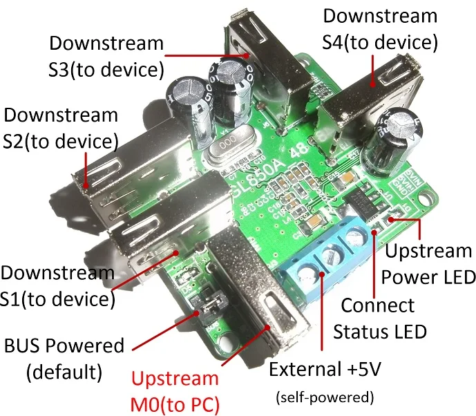 USB2.0 концентратор линии передачи данных контроллер концентрации 1 Drag 4 само/шина питание GL850A LQFP48 модуль
