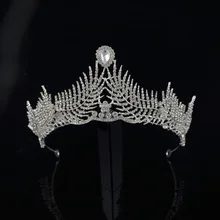 Барокко Ретро высшего класса невесты корона ювелирные изделия бутик головной убор ручной работы кристалл свадебный головной убор