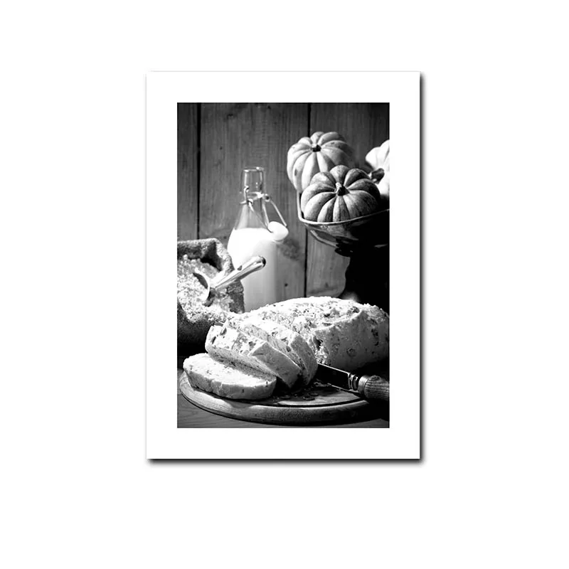 Details about   Coffee Wine Bread Kitchen Poster Black White Drink Food Canvas Wall Art Print 